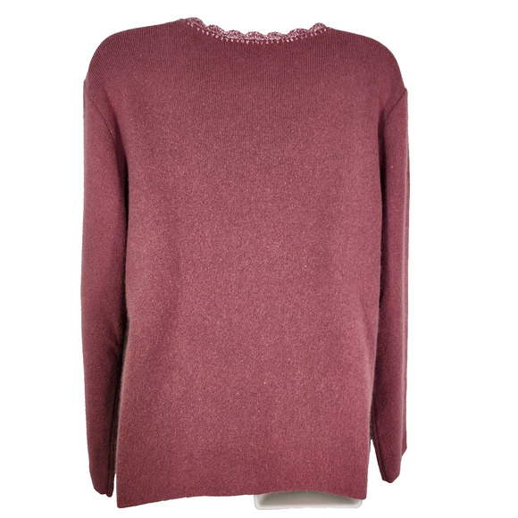 Saks Fifth Ave Folio Collection Cardigan Womens Large Wool Angora V Neck Button - Picture 2 of 12